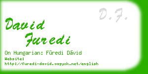 david furedi business card